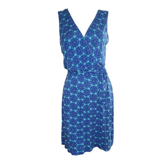 Brixon Ivy Dress Womens Size M Medium Blue Kessie Faux Wrap Tie Waist Stitch Fix - Picture 1 of 6